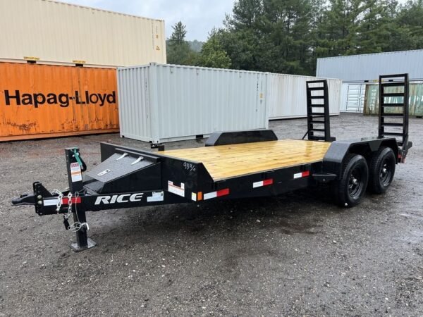 2024 Rice Trailers 7×16 10K Equipment Hauler w/D-Rings, Spare Mount, & Toolbox
