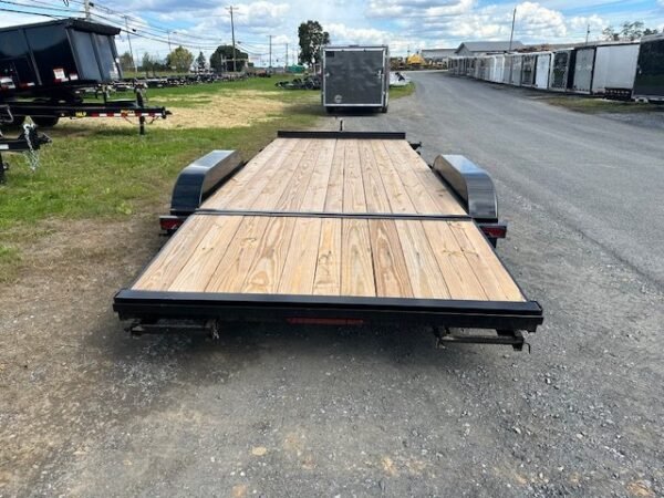 2025-PREMIER-18-OPEN-CAR-HUALER-SLIDE-OUT-RAMPS-5.jpg Premier 7 x 18 Wood Deck 7k Open Car Trailer – Slide Out Ramps