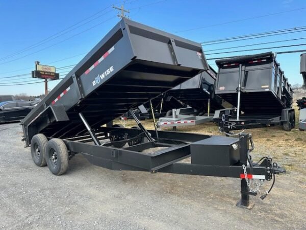 BWise 7 x 16 Low Profile Dump Trailer – Telescopic Cylinders