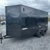 Homesteader-7-x-14-Enclosed-Cargo-Trailer-V-Nose-Ramp-Door-Added-Height-Blackout-Package-OHV-2.jpg Homesteader 7 x 14 Enclosed Cargo Trailer – Black Trim OHV