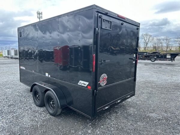 Homesteader-7-x-14-Enclosed-Cargo-Trailer-V-Nose-Ramp-Door-Added-Height-Blackout-Package-OHV-3.jpg Homesteader 7 x 14 Enclosed Cargo Trailer – Black Trim OHV
